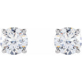 14K White 5mm :: 1 CTW Lab-Grown Diamond Stud Earrings